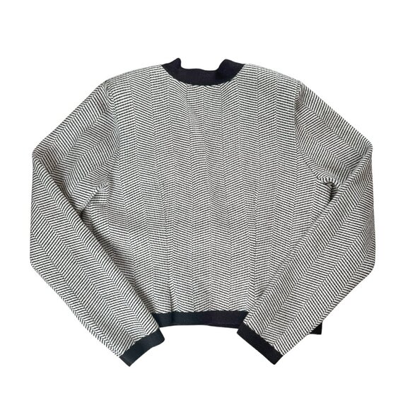 Express Sweater Jacket Black & White Striped Women's Size Large - Picture 6 of 8